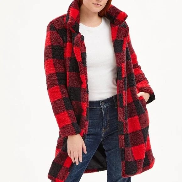 *No Longer For Sale* Steve Madden Plaid Sherpa Coat! NWT! Size XL - Picture 5 of 10